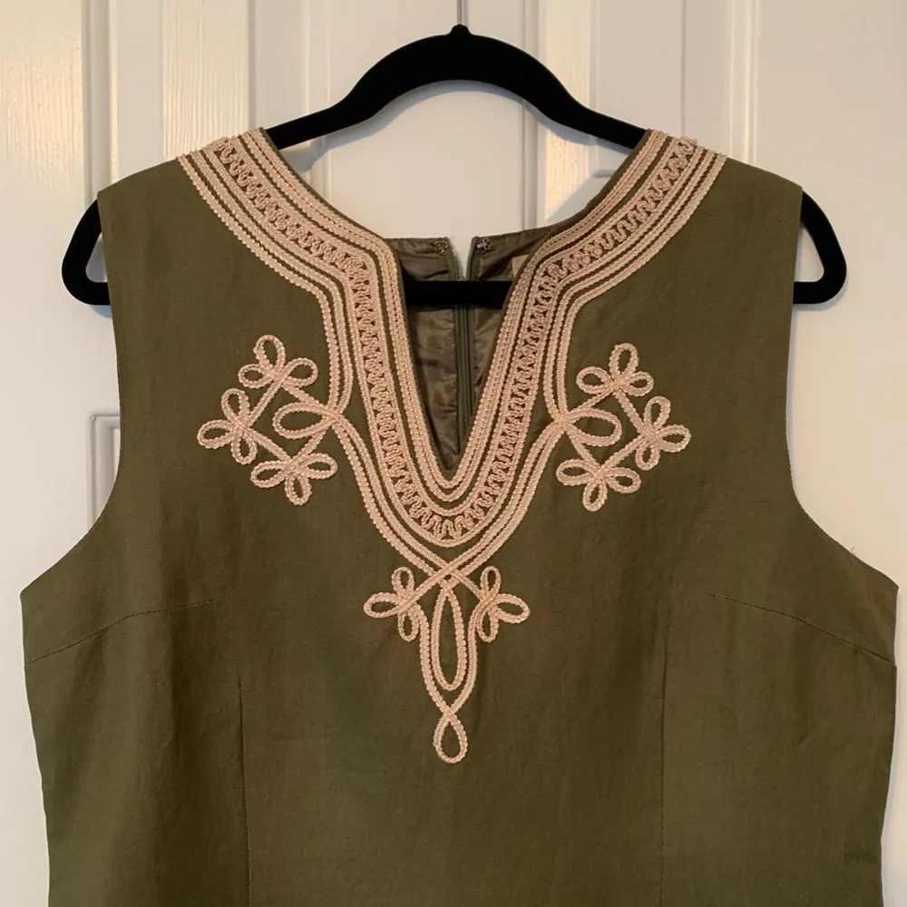 NWT!  APPRAISAL Sleeveless Olive Fully-lined Sheath, SZ 16 - Picture 3 of 14